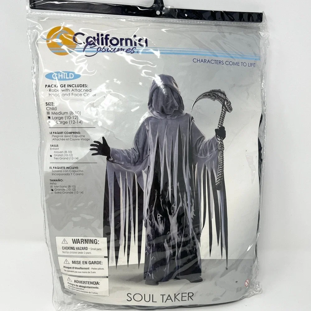 California Costumes Soul Taker Child Halloween Costume Grey Black Large 10-12‎